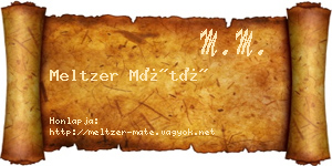Meltzer Máté névjegykártya